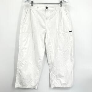 Blanc du Nil Cotton Casual Pants Relaxed Lightweight Wide Leg Men's White XXL